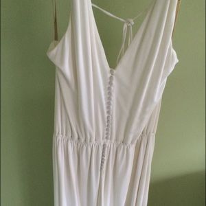 BCBG Grecian white backless dress