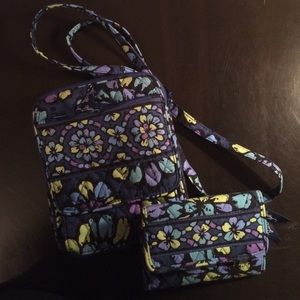 Vera Bradley Indigo Pop Small Hipster/Wallet Set