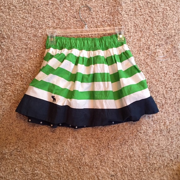 Green and Navy striped skirt