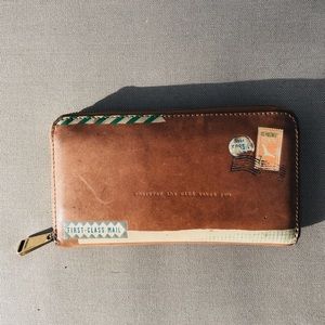 Fossil Passport Themed Leather Wallet