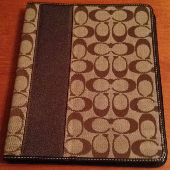 Coach Signature Khaki Brown IPad Tablet Case Cover