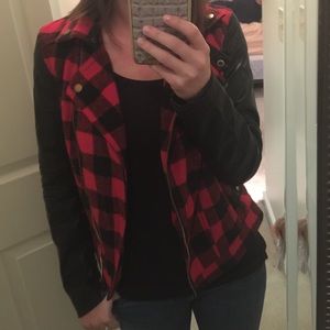 Red Plaid motorcycle jacket