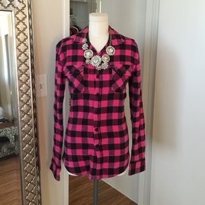 Plaid Buttoned Down Top