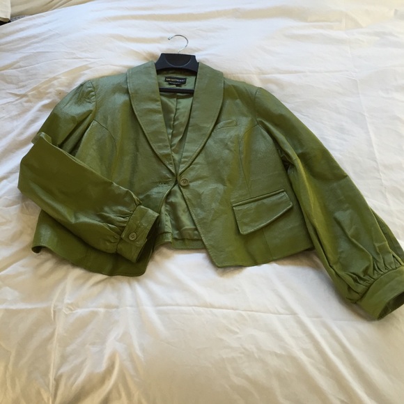Green genuine  leather jacket