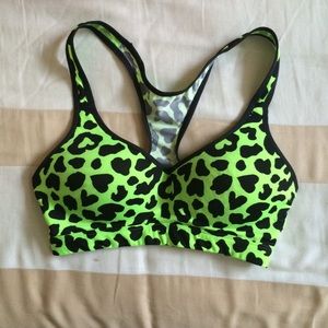 Green cheetah sports bra