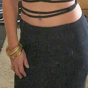Two piece maxi skirt with laced crop top NEW