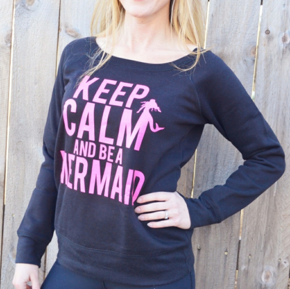 Keep Calm & Be A Mermaid Wideneck Sweater