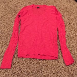 Hot pink V neck sweater