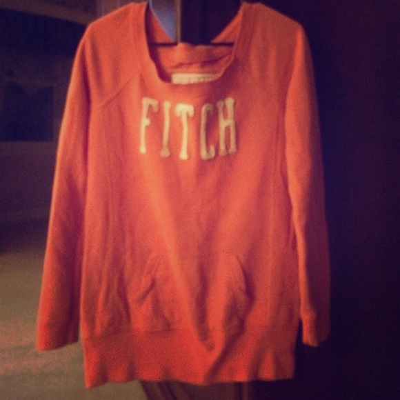 Orange Abercrombie sweatshirt with pocket