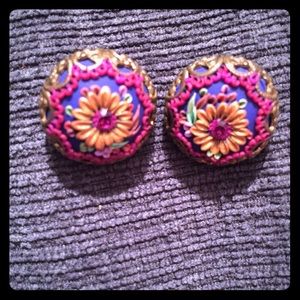 Jennifer Morris polymer clay bead stud earrings