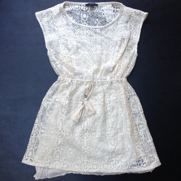 Short white lace dress