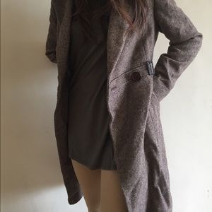 DKNY long tweed pea coat.