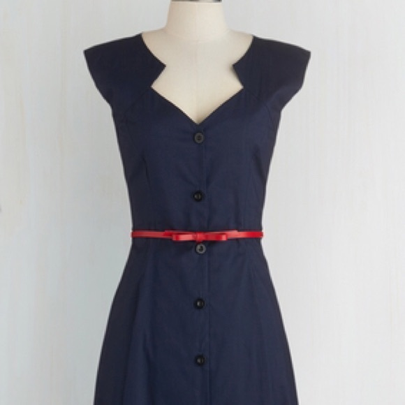 ModCloth Knack for Numbers Dress in Navy