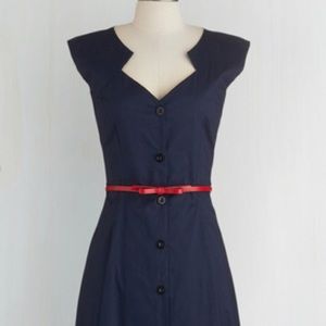 ModCloth Knack for Numbers Dress in Navy