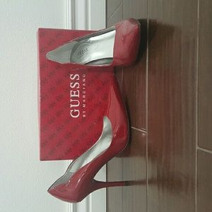 Red patent guess heels size 9