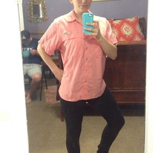 Light pink Columbia fishing shirt