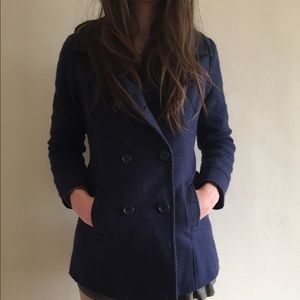 Navy blue pea coat