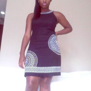 Black Dress With White Embroidery