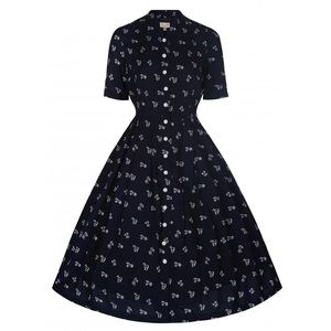 Lindy Bop Navy Dress with Horses