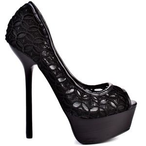Bebe lace heels