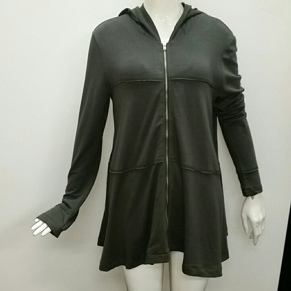 Olive green zip up sweater