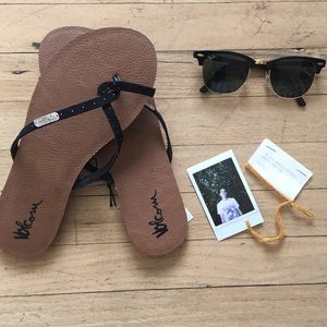 Brand new Black suede leather sandals