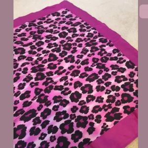 Ann Taylor Pink Purple Leopard Print Scarf