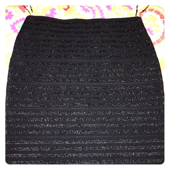 Forever 21 metallic glitter striped skirt medium