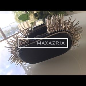 Spikes BCBG silver chain clutch in black