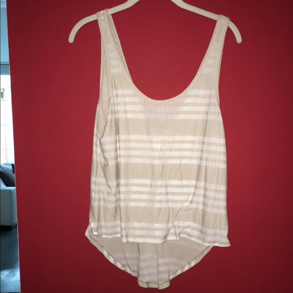 Striped Lululemon Tank with low v cut in the back