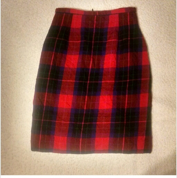 90s Plaid Pencil Skirt