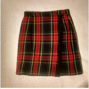 90s Plaid Wrap Skirt