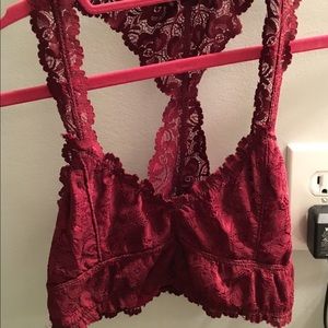 Maroon lace bralette
