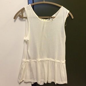 Zara peplum tee shirt in cream
