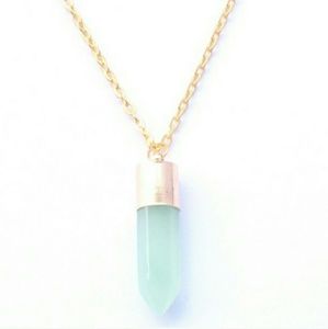 Blue-Green Crystal Quartz Necklace