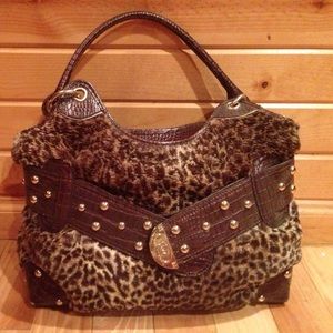 Kathy Van Zeeland leopard print shoulder bag