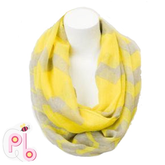Yellow/Gray chevron scarf