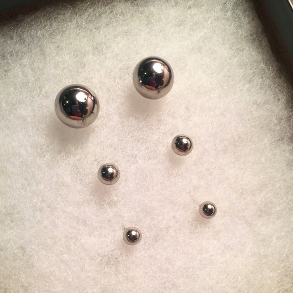 3 pairs of Sterling Silver Studs