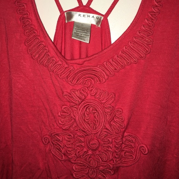Pink Embroidered Tank π - Picture 2 of 4