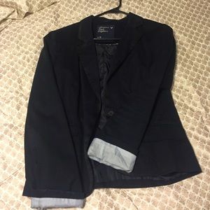 Black and navy blue blazer