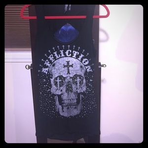 Like new super cute Affliction skull tank!