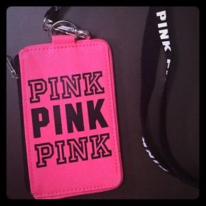 VS Pink Lanyard with zip pouch