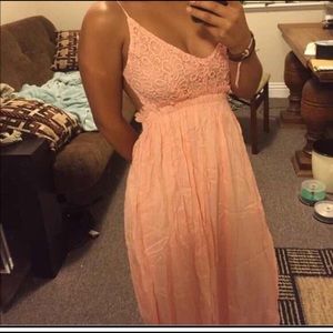 Blush pink maxi dress