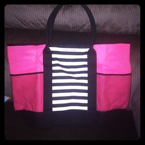 Bright pink Victoria secret beach bag