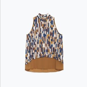 Zara Printed Gauze Top