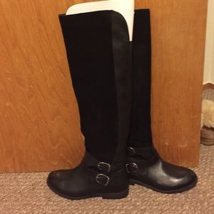 Lucky Brand Knee High Leather and Suede Boots, 8