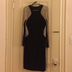 Xscape illusion beaded dress