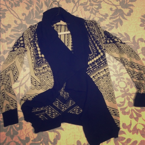 Urban outfitters black and cream cardigan
