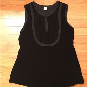 J crew velvet shell, black, 0