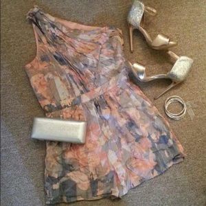 BCBG One Shoulder Romper